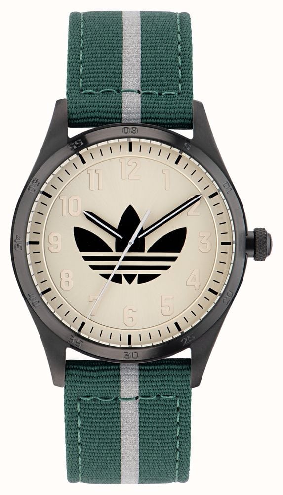 Adidas CODE FOUR White Dial Green Fabric Strap AOSY23042