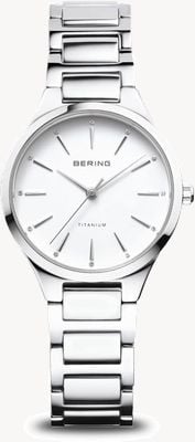 Bering Damska tytanowa (30 mm) biała tarcza / tytanowa bransoletka 15630-704