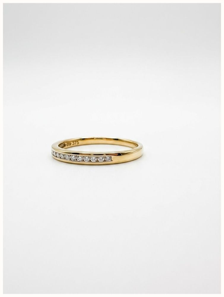 0.25ct Natural Round Brilliant Diamond 9ct Yellow Gold Half Eternity Ring RD566/N - vista alternativa 2