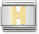 Nomination Classic Letter H 18ct Gold & Steel Charm 030101/08