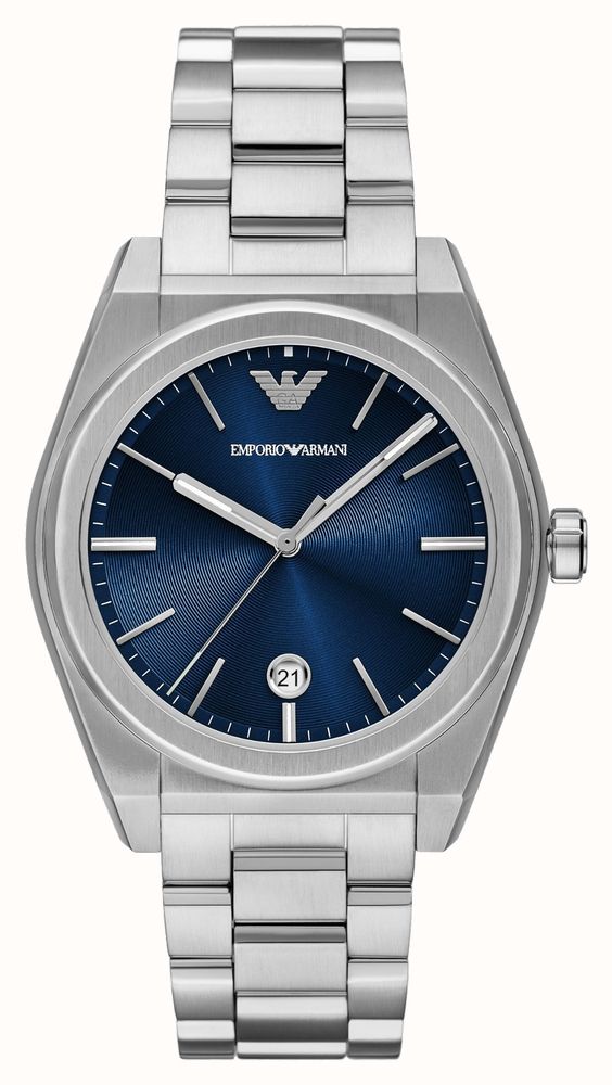 Emporio Armani Heren (41mm) Blauwe Wijzerplaat Roestvrijstalen