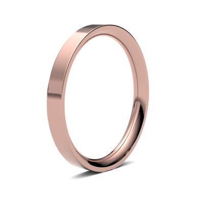James Moore Wedding Rings | 18ct Rose Gold | 2.5mm | Heavy | Flat Court | AG_2.5GHE-18R