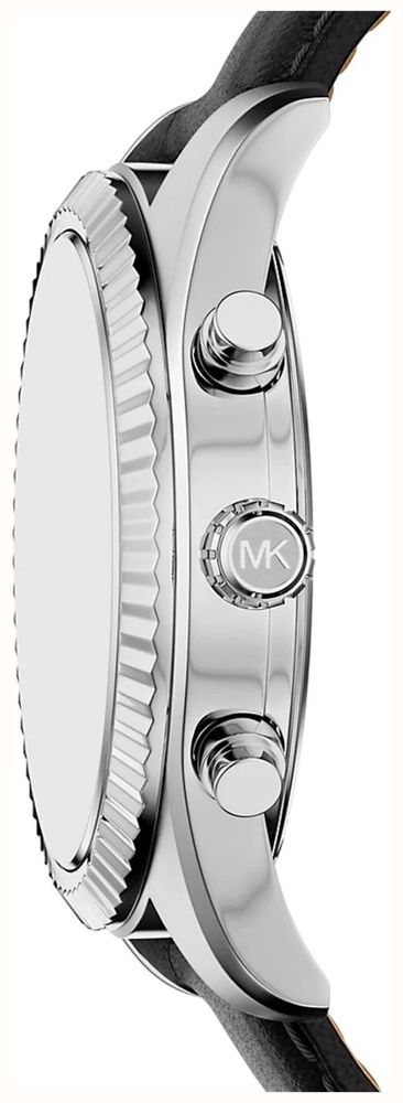 Michael Kors Men's Lexington Chronograph Black Leather Stainless Steel Dial MK9297 - 备用视图 2