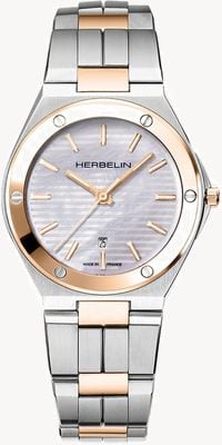 Herbelin Damenkappe Camarat (33 mm) Perlmuttzifferblatt / zweifarbiges Edelstahlarmband 14545BTR19