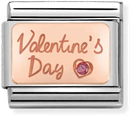 Nomination ENGRAVED In Stainless Steel With 9k Rose Gold And CZ Valentine's Day Charm 430316/02