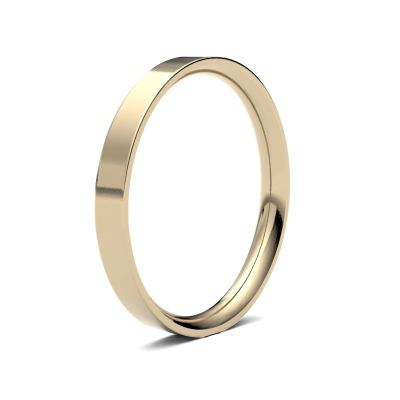 James Moore Wedding Rings | 9ct Yellow Gold | 2.5mm | Medium | Flat Court | AG_2.5LME-9Y