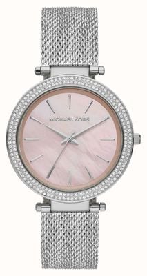 Michael Kors Darci kristal gezet roze parelmoer wijzerplaat horloge MK4518