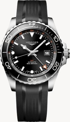 LONGINES HydroConquest GMT Automatic (43mm) Black Sunray Dial / Black Rubber Strap Watch L38904569