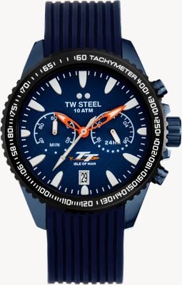 TW Steel Isle of Man Edition (42 mm) Dunkelblauer Zifferblatt / Dunkelblaues Silikonarmband VAS1