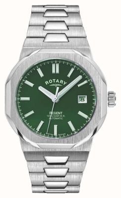 Rotary Mostrador Sport Regent automático (40 mm) verde / pulseira em aço inoxidável GB05410/24
