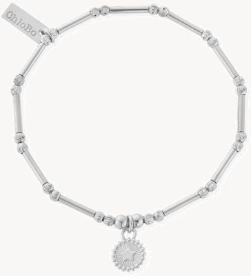 ChloBo Dainty Moon Cut Sparkle Star Bracelet SBMCTN3456