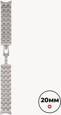Mondaine Edelstahlarmband im Retro-Stil – Silber (20 mm) FM20520.ST.1