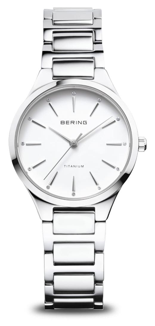 Bering Cadran blanc titane (30 mm) / bracelet titane pour montre