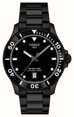Tissot Seastar 1000 (40mm) Gradient Black Dial / Black PVD Stainless Steel Bracelet T1204103305100