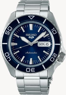 Seiko 5 sports skx bluetone redux (42,5 mm) esfera azul/brazalete de acero inoxidable SRPK97K1