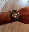 Customer picture of Tissot Мужские кварцевые часы t-race chrono с черным циферблатом, позолоченные акценты T1154173705100