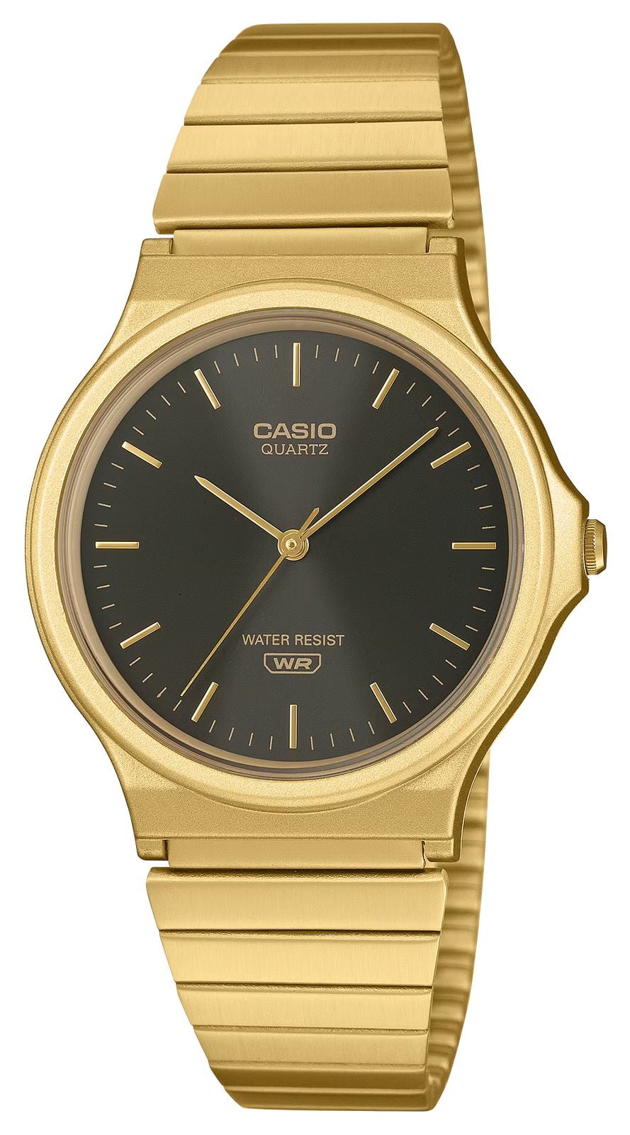 Casio MQ24 Series Classic 349mm Black Sunray Dial  Gold Watch