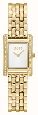 BOSS LUCY PRECIOUS (18.5mm) Silver Dial / Gold PVD Stainless Steel Bracelet 1502815