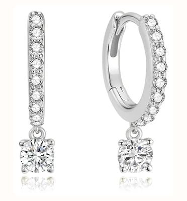 Ania Haie Silver Dangling Sparkle Huggie Hoop Earrings E075-09H