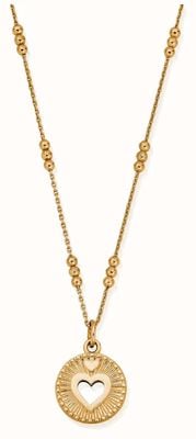 ChloBo GOLD Triple Bobble Chain Guiding Heart Necklace GNTBB3221