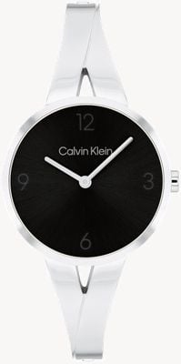 Calvin Klein Women's Joyful (30mm) Black Dial / Stainless Steel Bangle Bracelet 25100026