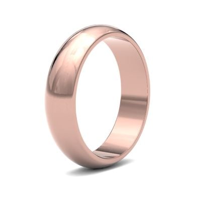 James Moore Wedding Rings | 9ct Rose Gold | 5mm | Medium | D-Shape | AG_5LMD-9R