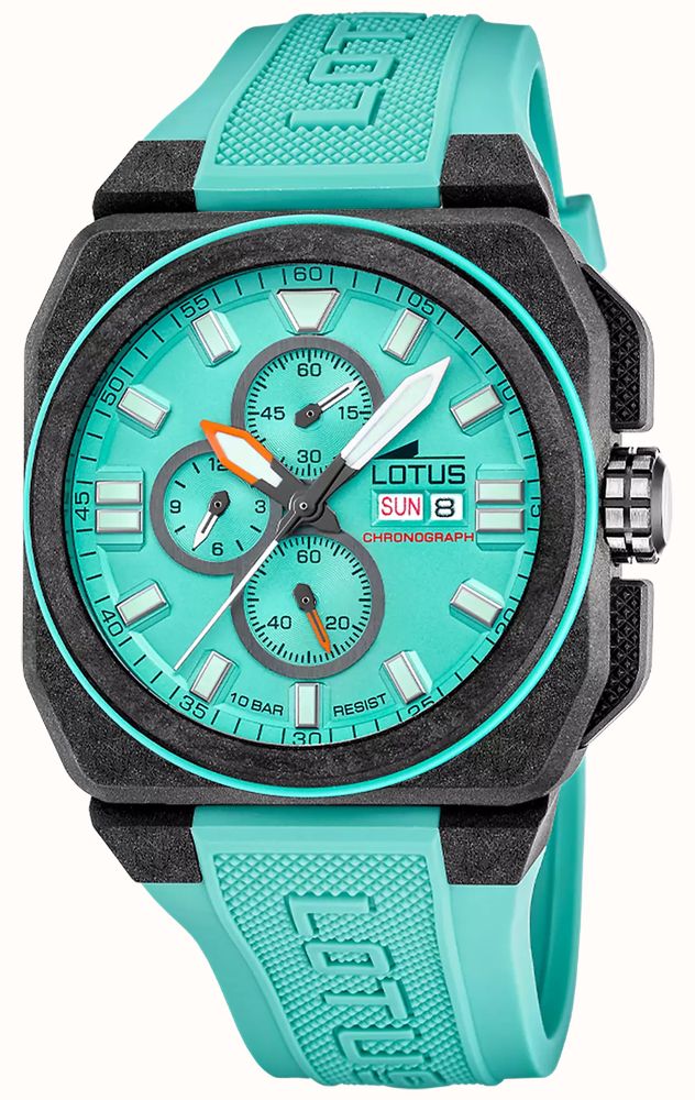 Lotus Quadratischer Chronograph Aus Karbonfaser (45,4 Mm), Blaues