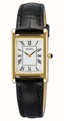 Seiko Classic Dress (19.6mm) White Dial / Black Leather Strap SWR108P1