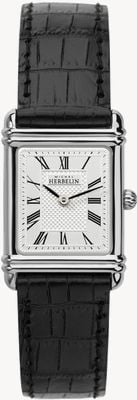 Herbelin Bracelet femme esprit art déco cuir noir 17478AP08