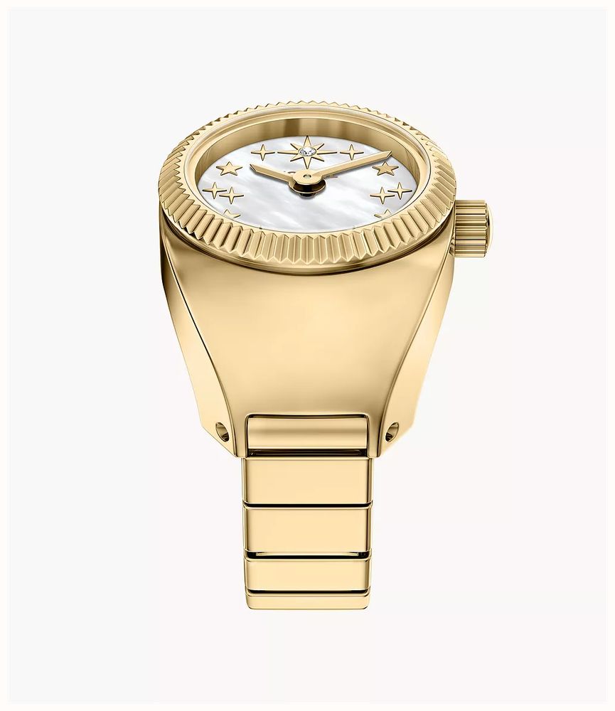 Fossil Watch Ring 15 mm Two-Hand Gold-Tone Stainless Steel ES5535 - vista alternativa 2