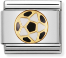 Nomination Classic Football 18ct Gold & Steel Enamel Charm 030204/17