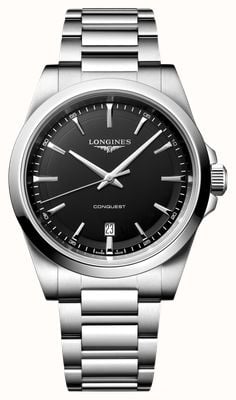 LONGINES Conquest Quartz (41mm) Black Sandblasted Dial / Stainless Steel Bracelet L38604526