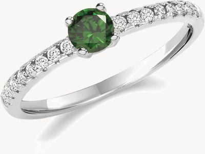 SILVER RHOUIUM PLATED CZ SOLITAIRE RING G7550EM/M