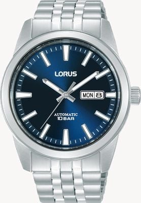 Lorus Classic Day/Date Automatic (42mm) Blue Sunray Dial / Stainless Steel Bracelet RL493BX9