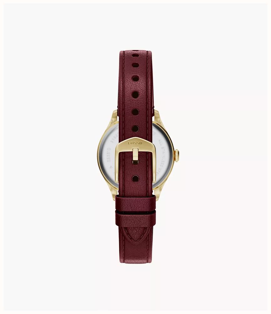 Fossil Gilmore 28 mm Three-Hand Red Leather Fossil Watch ES5510 - alternate view 2
