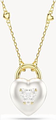Swarovski Idyllia Pendant, Mixed Cuts, Heart, White, Gold-tone Plated 5744127