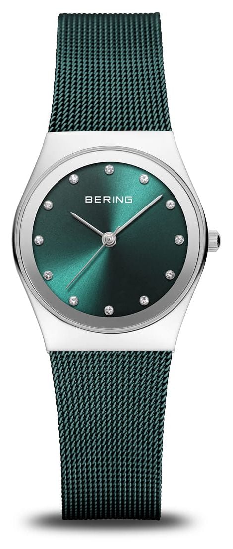 Bering Classique | cadran vert | bracelet maille acier pvd montre