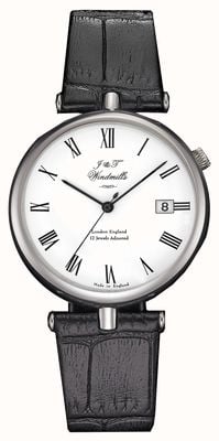 J&T Windmills Relógio mecânico masculino com agulha fina, pulseiras pretas WGS10004/01