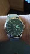 Customer picture of Seiko 5 Sports Flieger Automatic Black Dial Milanese Strap Watch SRPH23K1