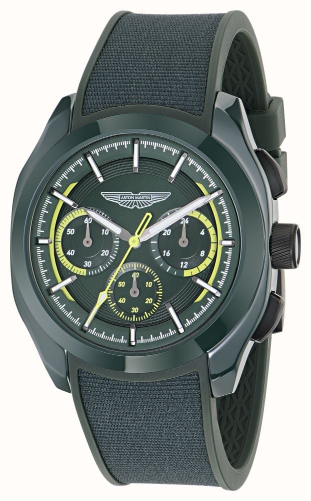 Aston Martin Thrill CRT Quartz Chronograph (42mm) Bertelli Green Dial / Bertelli Green Flex Strap MTRC2F602 - 备用视图 2