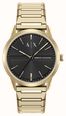 Armani Exchange Three-Hand Quartz (42mm) Black Sunray Dial / Gold PVD Stainless Steel Bracelet AX2650