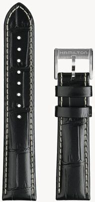Hamilton Straps Pasek skórzany Khaki field 'murph 38' w kolorze czarnym - 20 mm (tylko pasek) H690000143