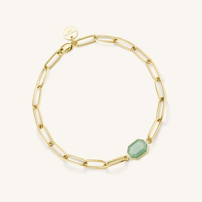 Rosefield Jewellery Pulseira de pedra preciosa geométrica jade ouro JBGGG-J662