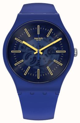 Swatch Sunbrush Sky Yellow Dial Details SO29N101
