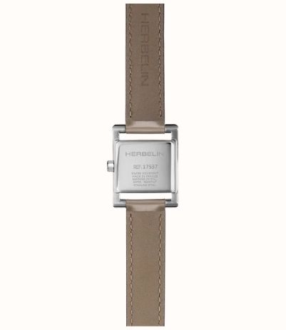 Herbelin Ve Avenue (19 x 23.4mm) Silver Guilloché Dial / Taupe Leather Strap 17537AP08TA - alternatieve weergave 3