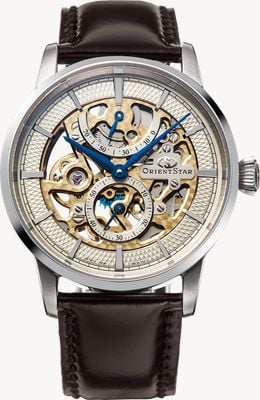 Orient Star M45 Classic Full-Skeleton (38.8mm) Champagne Dial / Brown Leather Strap RE-AZ0004S00B