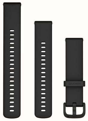 Garmin Quick Release Bands (20mm) Black Silicone with Black Hardware - Strap Only 010-12932-64