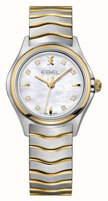 EBEL Wave Lady - 8 Diamonds (30mm) Mother of Pearl Dial / 18K Gold & Stainless Steel 1216197