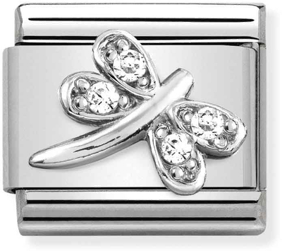 Nomination Classic White Dragonfly Sterling Silver & Steel Charm 330304/38