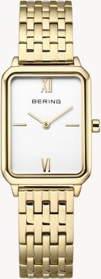 Bering クラシック クォーツウォッチ（23mm）ホワイトダイアル / ゴールドPVDステンレススチールブレスレット 17423-734